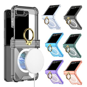 Galaxy Z Flip6 �P�[�X �N���A �J�o�[ �܂肽���݌^ Qi�[�d ���C�����X�[�d �Ή� �}�O�l�b�g�z�� ���� �p �ی� �R�[�i�[�o���p�[ ��̌^�����O�t�� �X�^���h�@�\ Samsung �T���X�� �M�����N�V�[ Z �t