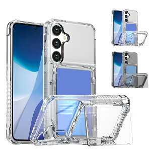 Galaxy S25 �P�[�X S25+/S25 Ultra �J�o�[ �N���A ���� TPU+�v���X�`�b�N �X�^���h�@�\ �J�[�h���[�t�� �p �ی� �R�[�i�[�o���p�[ Samsung S25+/S25 Ultra �E���g�� �A���h���C�h �������� ������� �X�}�[�g