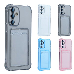 Galaxy S24FE ケース クリア カバー 耐衝撃 カメラ保護あり クリア 透明 TPU ソフトケース カード収納 ストラップ穴 おしゃれ 角 保護 コーナーバンパー 可愛い お洒落 Samsung サムスン ギャラクシ