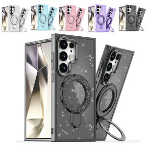 Galaxy S25 �P�[�X S25+/S25 Ultra �J�o�[ �}�O�l�b�g���ԍڃz���_�Ή� ��̌^�����O�t�� �X�^���h�@�\ �X�g���b�v�z�[���t�� ���� ������ ���炫�� �O���b�^�[ Samsung S25+/S25 Ultra �E���g�� �A���h