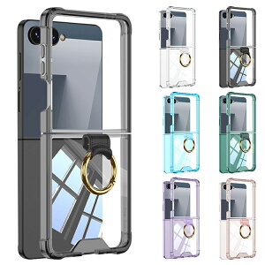 Galaxy Z Flip7 NAP[X ϏՌ Jo[ ܂肽݌^ NA  TPU \tgP[X ̌^Ot X^h@\ p R[i[op[   Samsung TX MNV[ Z t