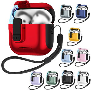 AirPods Pro 3 �ϏՌ� �P�[�X ��3���� �J�o�[ �X�g���b�v�t�� 2�d�\�� TPU +�v���X�`�b�N �n�[�h�P�[�X �V���v�� �ی�J�o�[ �������� Apple �A�C�z�� �G�A�[�|�b�Y �v�� AirPods Pro3 ��3���� 2025���f�� 