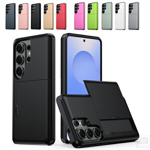 Galaxy S26 �P�[�X �ϏՌ� �J�o�[ �J�[�h���[ �X���b�g�t�� TPU�i���ʁj+�v���X�`�b�N�i�w�ʁj �n�[�h�P�[�X �V���v�� S26+/S26 Ultra Samsung �T���X�� �M�����N�V�[ S26/S26 �v���X/S26 �E���g�� �A���h