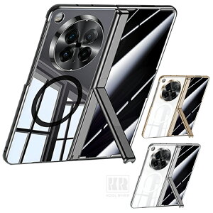 OPPO Find N6 �P�[�X �N���A �J�o�[ ���b�L �܂肽���݌^ ���� �����K���X�t�B�����t�� �����K���X+�v���X�`�b�N �O�ʋ����K���X �X�^���h�@�\ Qi�[�d ���C�����X�[�d�Ή� �A���~ �J���������Y