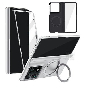 Razr Fold�p �P�[�X �J�o�[ ���b�L �܂肽���݌^ �����K���X�t�B�����t�� �����K���X+�v���X�`�b�N �O�ʋ����K���X �����O�t�� �X�^���h�@�\ Motorola�p ���g���[���p ���C�U�[ �t�H�[���h�p ��
