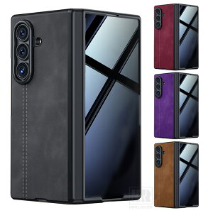 Galaxy Z Fold8 Ultra�p �P�[�X �ϏՌ� �J�o�[ �܂肽���݌^ �����K���X�t�B�����t�� �`�����h�~ �v���X�`�b�N + PU���U�[ �X�e�b�` �ی�P�[�X Qi�[�d Samsung �M�����N�V�[�p �t�H�[���h Fold�p 8