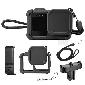 GoPro MISSION 1 �V���R���P�[�X + �����Y�ی�+�A�_�v�^�[�}�E���g+�T�C�h�J�o�[+�X�g���b�v�t�� MISSION1 PRO �V���R���J�o�[ �J���������Y�J�o�[ �J���������Y�ی� �V���v�� ������� �S�[�v�� �~
