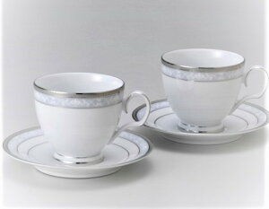 ノリタケ Noritake ハンプシャープラチナ ティー・コーヒー碗皿ペア 4336L/P91988洋食器 陶磁器 カップ&ソーサー コーヒー 紅茶 ギフト 贈り物 贈答品 内祝 御祝