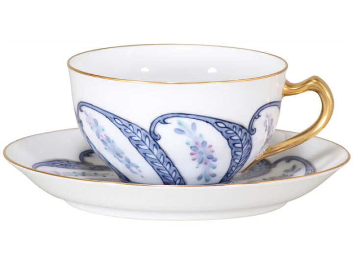 美品＊大倉陶園 OKURA 呉須更紗 手描き デミタスカップ&ソーサー 6客 
