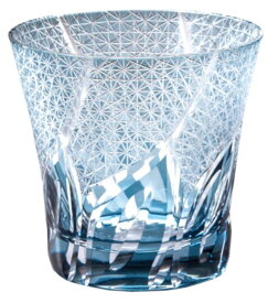 手づくり切子 ロックグラス 刺子ウェーブ ブルー ロック 約290ml SA1-BL マイグラス タンブラー オールドファッション 焼酎グラス 切子グラス 切子 モダン 青 BL ご贈答 ギフト プレゼント お祝い 内祝い 父の日