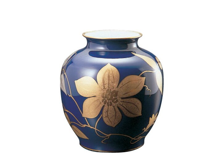 楽天市場】大倉陶園 日本製【大倉陶園 瑠璃金蝕鉄線 約29cm花器 19A  