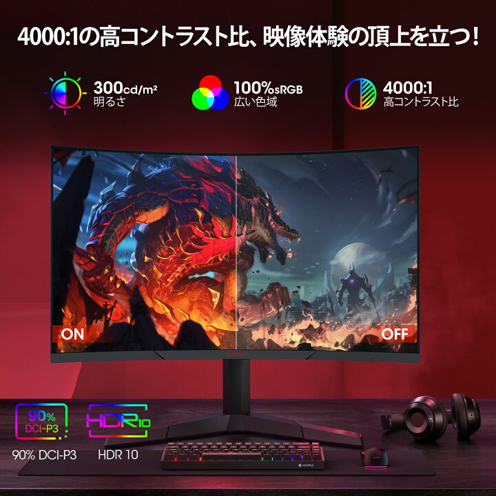 楽天市場】【期間限定10%OFFクーポン】KOORUI ゲーミングモニター 27 
