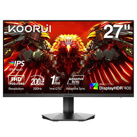 【10%OFFクーポン】ゲーミングモニター 27インチ FHD 200Hz 1ms (GTG) Fast IPSパネル HDR400 FreeSync/G-Sync対応/HDMI/DP ブルーライト低減 VESAマウント対応 G2711P　隼「ハヤブサ」シリーズ