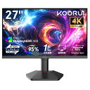 【10%OFFクーポン 7/20　23:59迄】KOORUI ゲーミングモニター 27インチ UHD (3840x2160) 320Hz 1ms (GTG) Fast IPS DCI-P3 95% デュアルモード 320Hz FHD&160Hz UHD HDR400 10.7億色 10Bit(8+FRC) HDMI/DP 低ブルーライト VESA 縦横回転 高さ調節 隼シリーズ