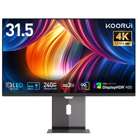 【10%OFFクーポン】KOORUI モニター 4K ゲーミングモニター OLED 31.5インチ 240Hz 0.03ms OD HDR400 UHD(3840×2160) 99%DCI-P3 HDMI2.1 Type-C USB3.1 PD給電 ブルーライト軽減 DisplayPort S3241XO