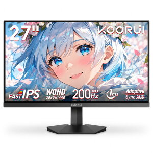 �y10%OFF�N�[�|���zKOORUI G2721P �Q�[�~���O���j�^�[ 27 �C���` WQHD 200Hz 1ms Fast IPS �p�l�� HDR400 350nit ���P�x DCI?P3 95% sRGB100% Adaptive Sync HDMI DP VESA �}�E���g�Ή�