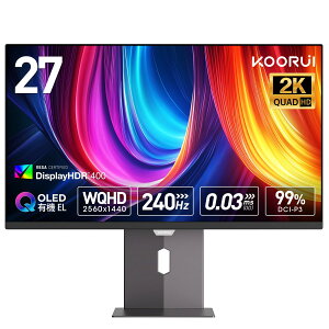 yIōő100%|CgocNIzy10%OFFN[|zKOORUI Q[~Oj^[ 27C` OLED WQHD 240Hz 0.03ms OD HDR400 L@EL(2560×1440) 99%DCI-P3 10Bit HDMI2.1 u[Cgy DisplayPort S2721XO