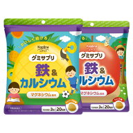 グミサプリ 鉄&カルシウム 60粒 パイナップル味×りんご味 組み合わせグミ 本物果汁入り パイナップル り…
