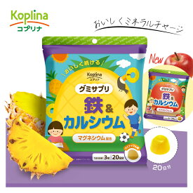 ＼1000円ポッキリ／ グミサプリ 鉄&カルシウム 60粒 20日分グミ 本物果汁入り パイナップル りんご おいしい マルチミネラル 家族 子ども 健康 サプリ サプリメント 栄養補助食品 安心国内製造 コプリナ 送料無料】