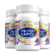 キッズブルーベリー&ルテイン 60粒 3個セット90日分【小粒ソフトカプセル ぶどう風味 子育て応援 DHA配合…