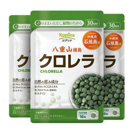 クロレラ 沖縄県石垣島産 300粒 3個セット90日分【小粒タブレット 葉緑素 ルテイン クロロフィル 食物繊維 鉄 ビタミン 健康 サプリ サプリメント 栄養補助食品 安心国内製造】