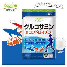 グルコサミン＆コンドロイチン 180粒 30日分【タブレット 軟骨成分 コラーゲン&カルシウム配合 運動サポート 健康 サプリ サプリメント 栄養補助食品 安心国内製造 コプリナ 送料無料】