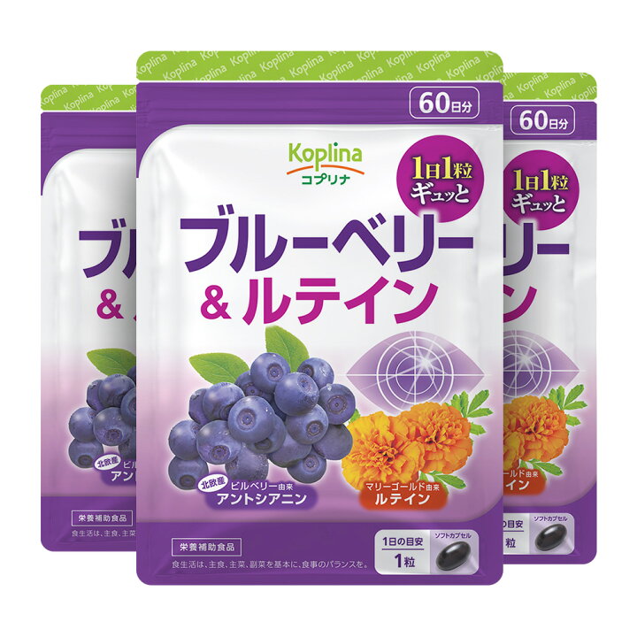 楽天市場】ブルーベリー＆ルテイン 60粒 3袋セット180日分 