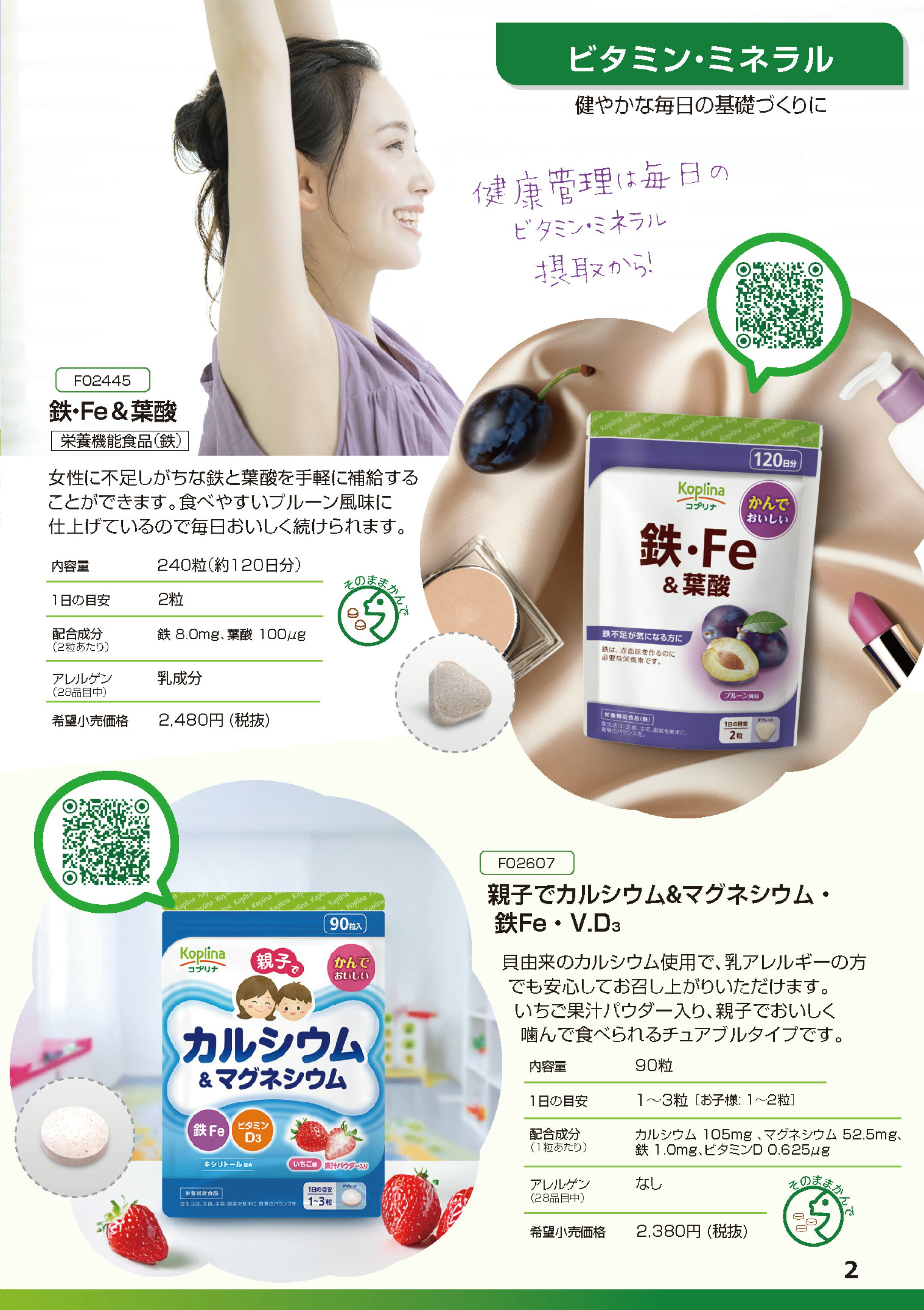 鉄 葉酸 カルシウム マグネシウム