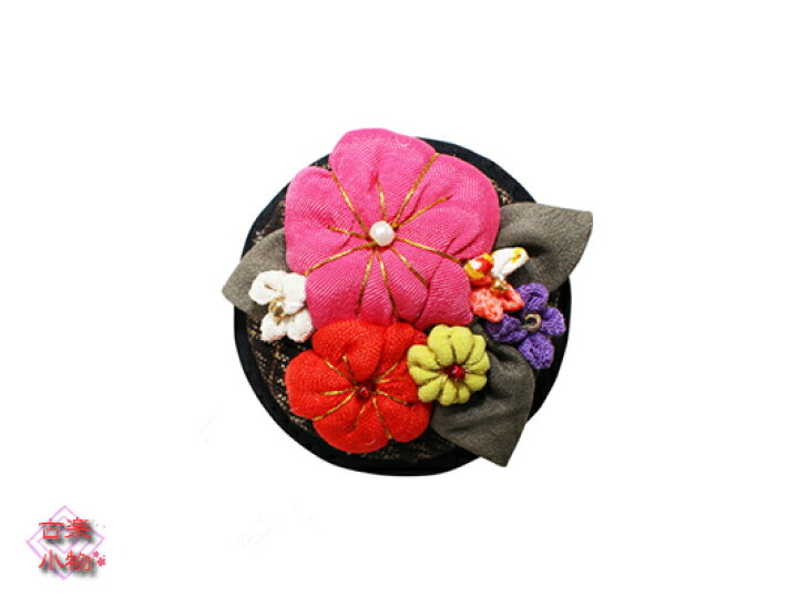 楽天市場 ブローチ 台付花ブローチ 花 日本 着物 リメイク 和雑貨 アクサセリー ハンドメイド 手作り 古布 手芸 大島 オリジナル ブローチピン 和風雑貨専門店 古楽 小物