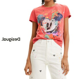 セール SALE 40%OFF Desigual デシグアル レディースファッション Tシャツ 半袖 ミッキーマウス Disney ピンク・モロ PinkMorro カジュアル インポート 30代/40代/50代 S/M/L/XL/XXL オレンジ