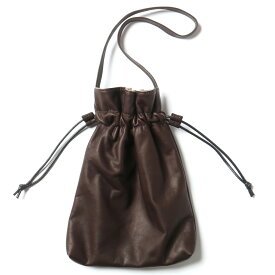 MR.OLIVE E.O.I / WATER PROOF LIGHT LEATHER / DRAWSTRING BAGミスターオリーブ/ウォータープルーフウォッシャブルレザー/巾着鞄MROLIVE 本革 バッグ バック 手提げ 茶芯 経年変化 ユニセックス