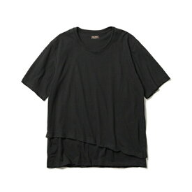 MR.OLIVE / NATURAL SOFT PLAINSTITCH / SLANT LAYERED S/S T-SHIRTミスターオリーブ/ナショナルソフトプレーンステッチ/レイヤードショートスリーブTシャツ