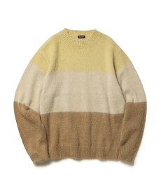 MR.OLIVE / 7G MOHAIR KNIT / MULTI BORDER SWEATER ミスターオリーブ/モヘアニット マルチボーダーセーター
