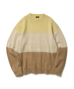 MR.OLIVE / 7G MOHAIR KNIT / MULTI BORDER SWEATER �~�X�^�[�I���[�u/���w�A�j�b�g �}���`�{�[�_�[�Z�[�^�[