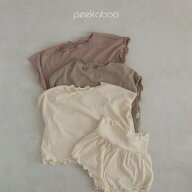 【peekaboo-kids&junior】Charming set 上下セット　フリル　レーヨン　ノースリーブ　 夏服　リンクコー…
