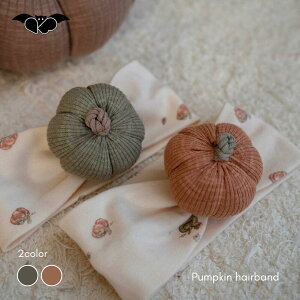 【peekaboo-baby】Pumpkin hairband かぼちゃ ヘアバンド ハロウィン ビブ パンプキン オレンジ おばけ ブラックコーデ リンクコーデ韓国子供服 冠婚葬祭着