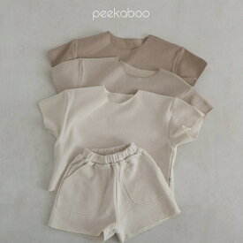 【peekaboo-baby】Milk baby set　ミルクベビーセット　セットアップ　保育園着　ルームウェア　リンクコーデ　くすみカラー　韓国子供服　韓国こども服