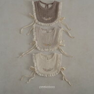 【peekaboo-baby】very wing bib ナチュラルカラー　ワッフルフリルエプロン　スタイ　ビブ　エプロンコ…
