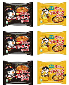 ブルダック　炒め麺 人気6食セット プルタック炒め麺 3食 チーズプルダック炒め麺 3食 韓国 食品 ラーメン プルダックポックンミョン