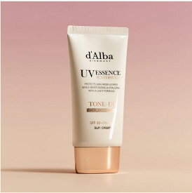 ダルバ(d'Alba) ピンク トーンアップ UVエッセンス サンクリーム 50ml - SPF50+/PA++++ 化粧下地 日焼け止め 美容液 汗と水に強い ウォータープルーフ イージーウォッシャブル 一度に落とせる ファンデフリー 紫外線 敏感肌 乾燥肌 低刺激 顔 全身用 ヴィーガン[並行輸入品]