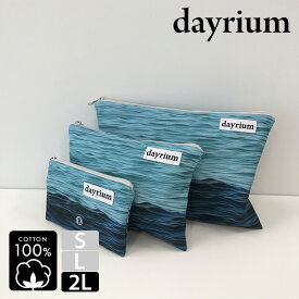 【楽天スーパーSALE10%OFF】L2サイズ dayrium(デイリウム) ジッパーポーチL2 横型/カンヌンサンドウェーブ L2 K-POUCH K-pouch K-ポーチ ポーチ 韓国雑貨 韓国小物 化粧ポーチ 旅行ポーチ 綿100％ コットン100％【dayrium正規品】【0005】【楽天海外通販】