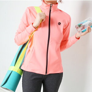 ヨガウェア おしゃれ ジップアップ  ネオンカラー オールシーズン ジップ ナイロンピンク NYLONPINK  ヨガ ランニング マラソン ストレッチ セットアップ可能商品 吸汗速乾 最