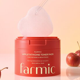 20-03 株式会社ザジアン farmic アップルタチオン トナーパッド 60枚セット 韓国コスメ 韓国スキンケア パック 化粧水 拭き取り デイリーケア リンゴキス アロエエキス 毎日のケア コットンパッド ジェルシート 天然由来成分 植物由来成分 プレゼント 彼女 母の日