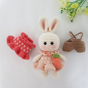 3_52_01 ピンクプリンセス 小さなウサギ人形 DIYキット うさぎ かわいい 手作り アニマル ハンドメイド ぬいぐるみ マスコット キーホルダー 初心者 コットン毛糸 材料 クラフト 人形 動物 かぎ