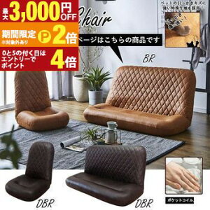 【最大3,000円OFFクーポン有!30日限定 PT2倍!】ブラヴィ | 2P座椅子 座椅子 2P 2人掛け ハイバック フロアソファ 引っかき傷に強い ペット レザーファブリック リクライニング シンプル おしゃ