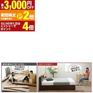 【最大3,000円OFFクーポン有!30日限定 PT2倍!】工具いらずの組み立て・分解簡単収納ベッド 国産ボンネルコイルマットレス付き セミダブル