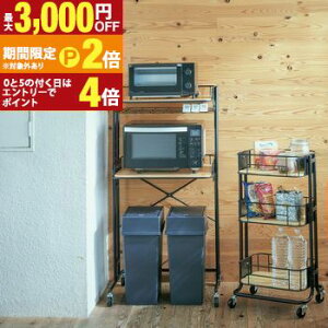 【最大3,000円OFFクーポン有!30日限定 PT2倍!】キッチンラック レンジ台 キッチン ラック 収納 棚 ゴミ箱 レンジラック オーブンレンジ キッチン収納 4段階 調節可能 ダストボックス スチール