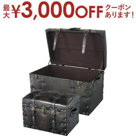 【最大3000円OFFクーポン※お買い物マラソン】送料無料 2個セット 収納ボックス トランク型 | トランク 小物収納 小物入れ 小物ケース 小物収納ケース 収納ケース 収納トレー 収納家具 整理 整頓 片付け かたづけ