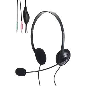 �G���R�� �w�b�h�Z�b�g HS-HP14S | ELECOM �L���w�b�h�Z�b�g 3.5mm 3��×2�ڑ� �X�e���I �I�[�o�[�w�b�h �y�� ���^ �~���[�g�@�\ �u���b�N HS-HP14SBK