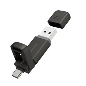 �G���R�� �O�t��SSD ESD-EPD1000GGY | ELECOM 1TB USB3.2 Gen2 USB-C/USB-A���Ή� �Ǎ��ő�550MB/s �L���b�v ��]�� �|�[�^�u��SSD